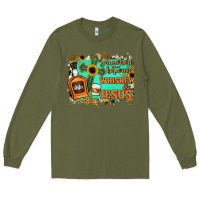 Army Green Somewhere Between Whiskey and Jesus Long Sleeve Tee - Jasminsmagicworld