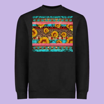 Western Sunflowers Turquoise Heavyweight Sweatshirt Designed By Artiststas
