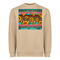 Mushroom western sunflowers turquoise Heavyweight Sweatshirt - Artiststas