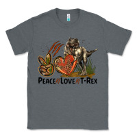 Charcoal Heather Western Peace Love T-Rex Classic Tee - LillyAllenDesigns