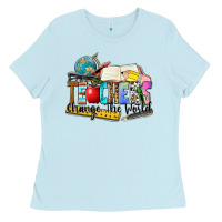 Baby Blue teachers change the world Ladies Tee - Zillion Design Studio