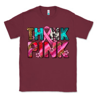 Burgundy think pink cancer ribbon Classic Tee - AdoDesignShop