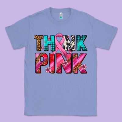 Think Pink Cancer Ribbon Classic Tee Designed By Adodesignshop