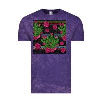 Cloud Purple mexican rose and cactus seamless pattern Vintage Tee - BundleAndBundleShop