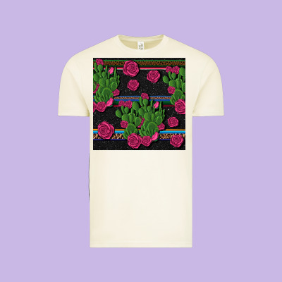 Mexican Rose And Cactus Seamless Pattern Vintage Tee Designed By Bundleandbundleshop