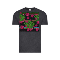 Vintage Black mexican rose and cactus seamless pattern Vintage Tee - BundleAndBundleShop
