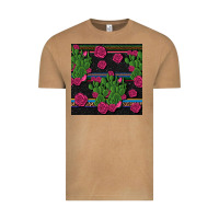 Vintage Camel mexican rose and cactus seamless pattern Vintage Tee - BundleAndBundleShop