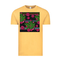 Vintage Mustard mexican rose and cactus seamless pattern Vintage Tee - BundleAndBundleShop