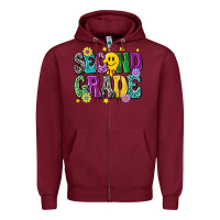 Burgundy second grade Zipper Hoodie - NancyCooperArtShop