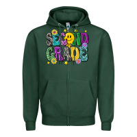 Sports Green second grade Zipper Hoodie - NancyCooperArtShop