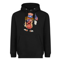 Black 4th of july hot dog Heavyweight Hoodie - BarkalooDesign