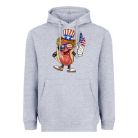Heather Grey 4th of july hot dog Heavyweight Hoodie - BarkalooDesign