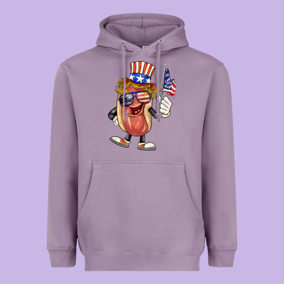 4th Of July Hot Dog Heavyweight Hoodie Designed By Barkaloodesign