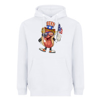 White 4th of july hot dog Heavyweight Hoodie - BarkalooDesign