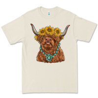 Bone highland cow with sunflower and gemstone Premium Tee - RanaPortraitStore
