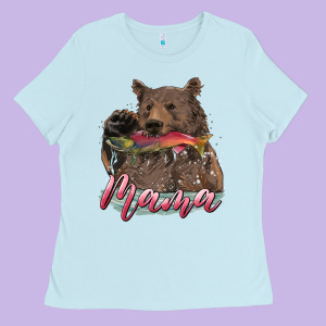 Mother's Day Mama Bear Hunting Fish Ladies Tee Designed By Ranaportraitstore