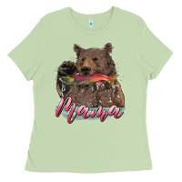 Matcha Mother's Day Mama Bear Hunting Fish Ladies Tee - RanaPortraitStore