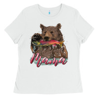 White Mother's Day Mama Bear Hunting Fish Ladies Tee - RanaPortraitStore