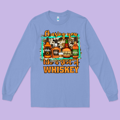 Chasing You Like A Shot Of Whiskey Long Sleeve Tee Designed By Jasminsmagicworld