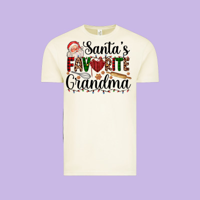 Santa's Favorite Grandma Vintage Tee Designed By Adodesignshop