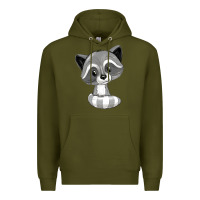 Army Green raccoon Premium Hoodie - texasbilliewilder