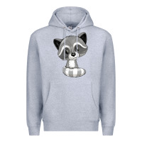 Heather Grey raccoon Premium Hoodie - texasbilliewilder