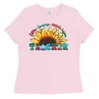 Teacher Sunflower Listen Encourage Motivate Inspir Ladies Tee | Teevron