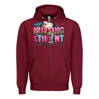 Burgundy nursing student no sleep no money no life Zipper Hoodie - MaliasSmallBusiness