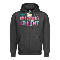 Charcoal Heather nursing student no sleep no money no life Zipper Hoodie - MaliasSmallBusiness
