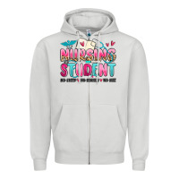 Dove Grey nursing student no sleep no money no life Zipper Hoodie - MaliasSmallBusiness
