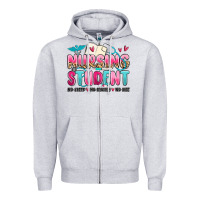 Heather Grey nursing student no sleep no money no life Zipper Hoodie - MaliasSmallBusiness