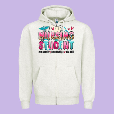 Nursing Student No Sleep No Money No Life Zipper Hoodie Designed By Maliassmallbusiness