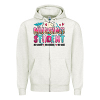 Oatmeal Heather nursing student no sleep no money no life Zipper Hoodie - MaliasSmallBusiness