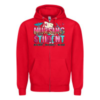 Red nursing student no sleep no money no life Zipper Hoodie - MaliasSmallBusiness