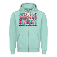 Seafoam nursing student no sleep no money no life Zipper Hoodie - MaliasSmallBusiness