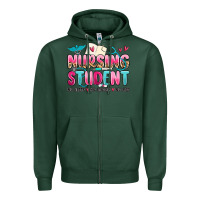 Sports Green nursing student no sleep no money no life Zipper Hoodie - MaliasSmallBusiness