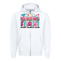 White nursing student no sleep no money no life Zipper Hoodie - MaliasSmallBusiness