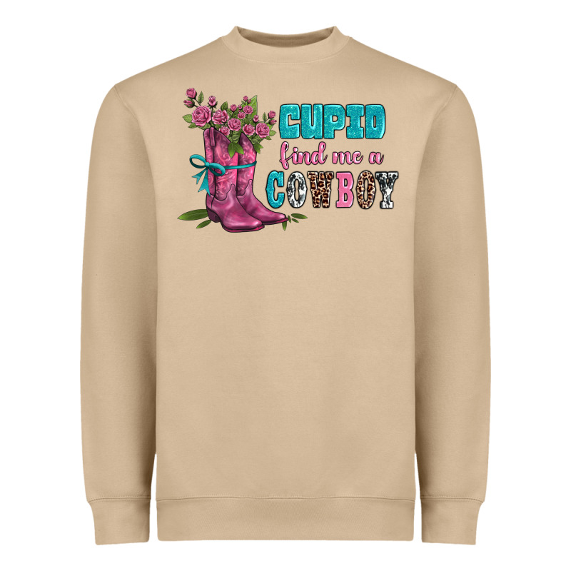 Velantines Day Cupid Find Me A Cowboy Heavyweight Sweatshirt by AdoDesignShop | Teevron