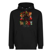 Black Christmas merry mama messy bun Heavyweight Hoodie - Jasminsmagicworld