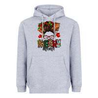 Heather Grey Christmas merry mama messy bun Heavyweight Hoodie - Jasminsmagicworld