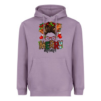 Lavender Christmas merry mama messy bun Heavyweight Hoodie - Jasminsmagicworld