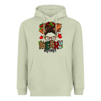 Matcha Christmas merry mama messy bun Heavyweight Hoodie - Jasminsmagicworld