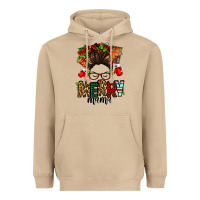 Mushroom Christmas merry mama messy bun Heavyweight Hoodie - Jasminsmagicworld