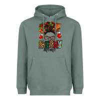 Sage Christmas merry mama messy bun Heavyweight Hoodie - Jasminsmagicworld