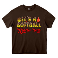 Chocolate Brown it s a softball kinda day Heavy Core Tee - Zillion Design Studio