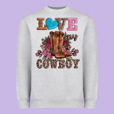 Valentines Day Love My Cowboy Heavyweight Sweatshirt Designed By Adodesignshop