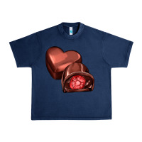 Navy heart chocolate Urban Heavy Tee - AdoDesignShop