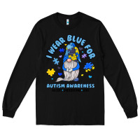 Black i wear blue for autism awareness Long Sleeve Tee - JahusDesignShop