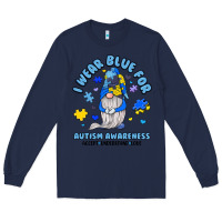 I Wear Blue For Autism Awareness Long Sleeve Tee | Teevron