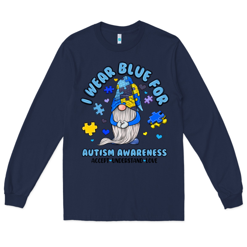 I Wear Blue For Autism Awareness Long Sleeve Tee by JahusDesignShop | Teevron